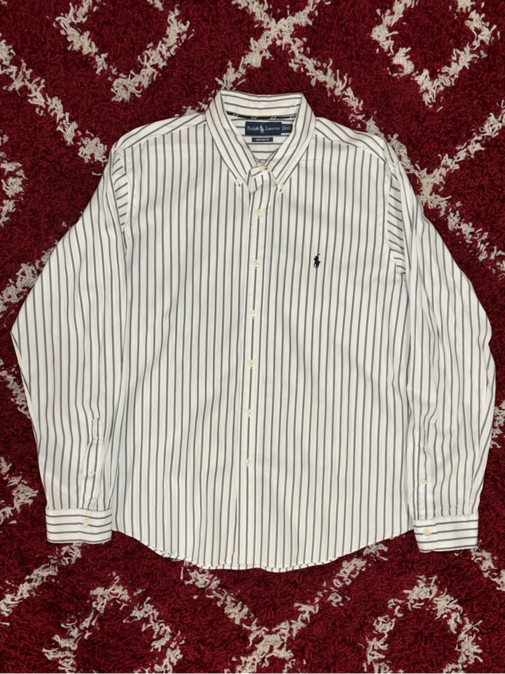 Vintage Polo Ralph Lauren Striped Custom Fit Button Down Shirt - XX Large